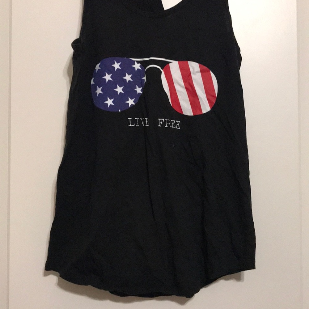 Live Free American Flag tank
